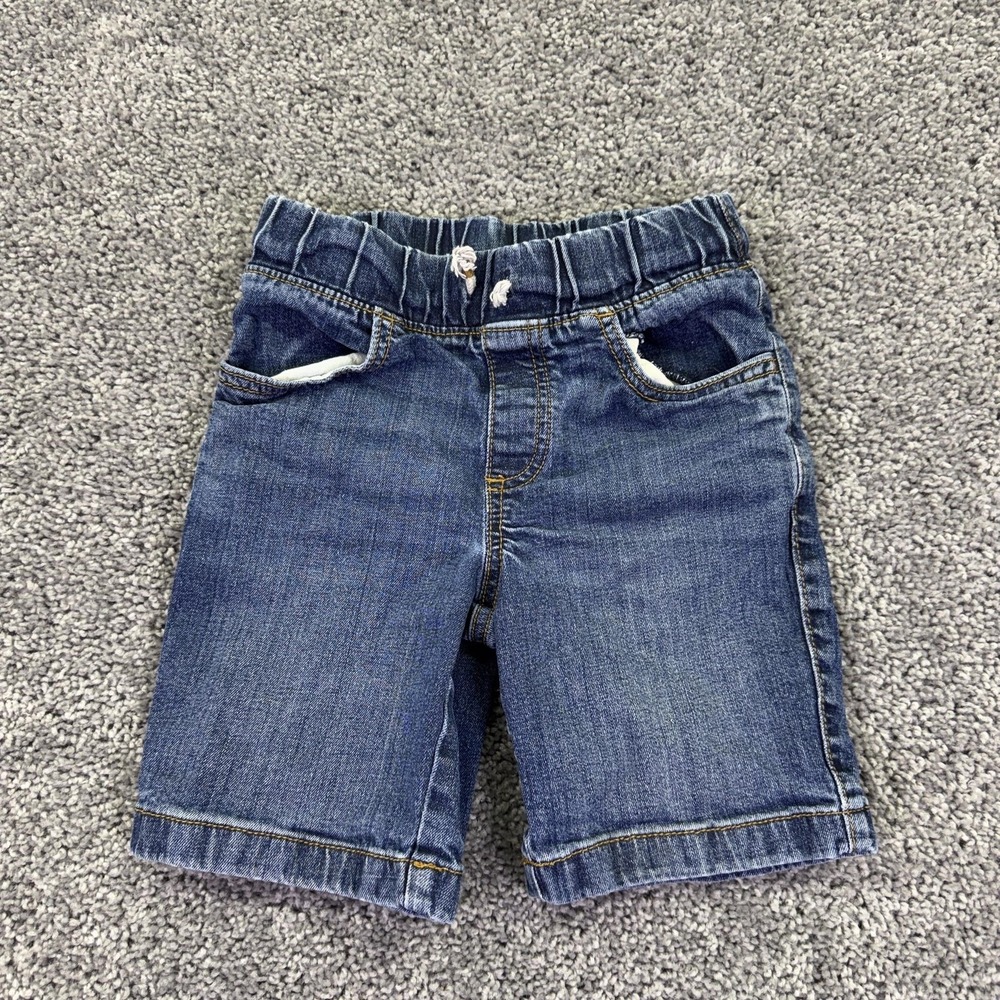 Jumping Beans Shorts Kids 5 Blue Denim Bermuda Elastic Waist Drawstring Casual